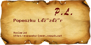Popeszku Lázár névjegykártya